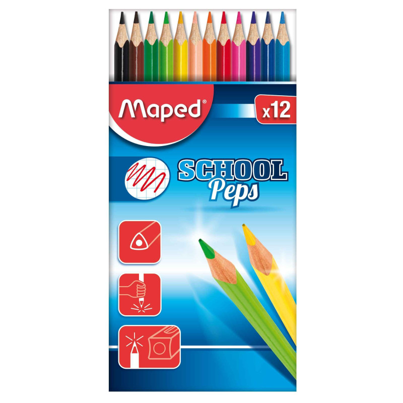 3154148320302 - Crayon de couleur School pep's, étui de 12